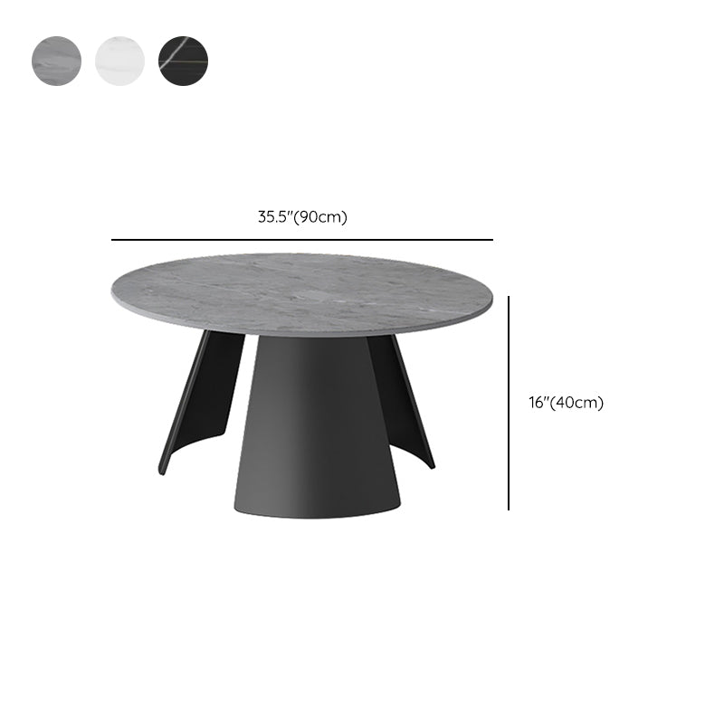Modern Slate Coffee Table Round Bunching Coffee Table Sets for Living Room