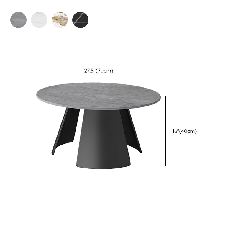 Modern Slate Coffee Table Round Bunching Coffee Table Sets for Living Room