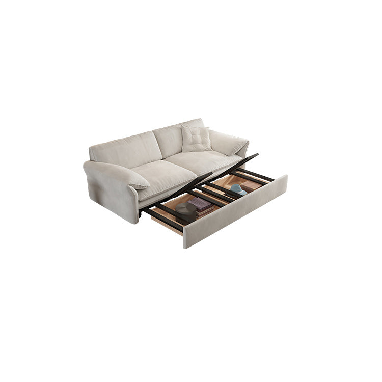 35" Wide Scandinavian Sofa Futon White Pillow Included Sleeper Sofa