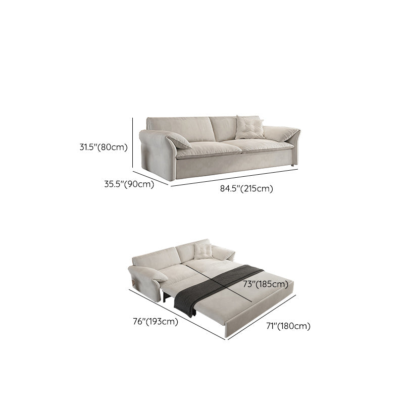 35" Wide Scandinavian Sofa Futon White Pillow Included Sleeper Sofa