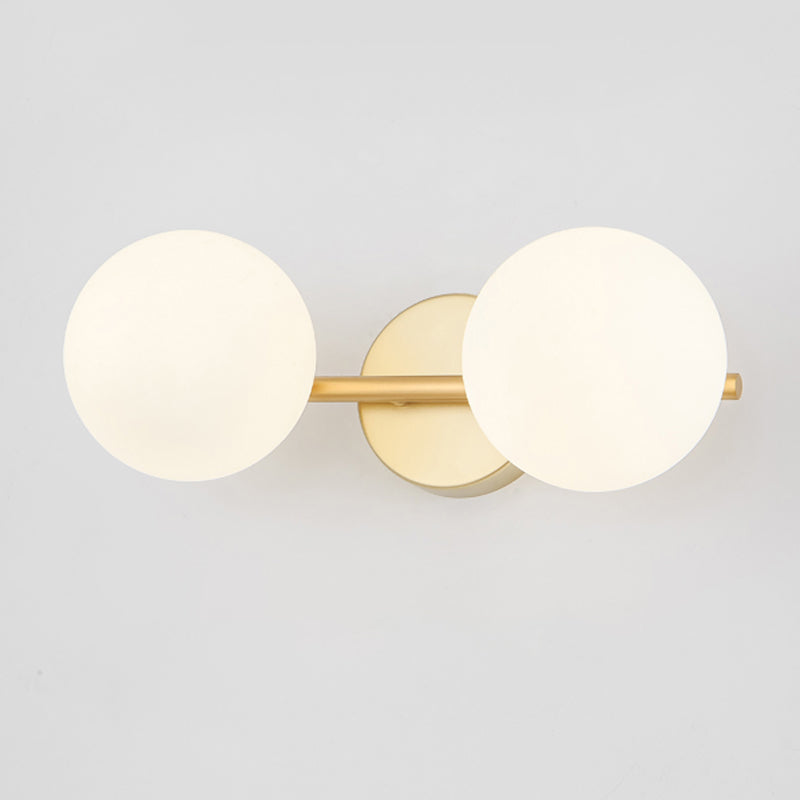 Contemporary Vanity Lighting Orb Glass Wall Light Fixture for Bathroom