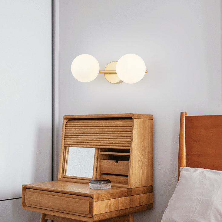 Contemporary Vanity Lighting Orb Glass Wall Light Fixture for Bathroom
