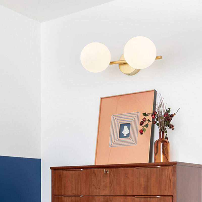 Contemporary Vanity Lighting Orb Glass Wall Light Fixture for Bathroom