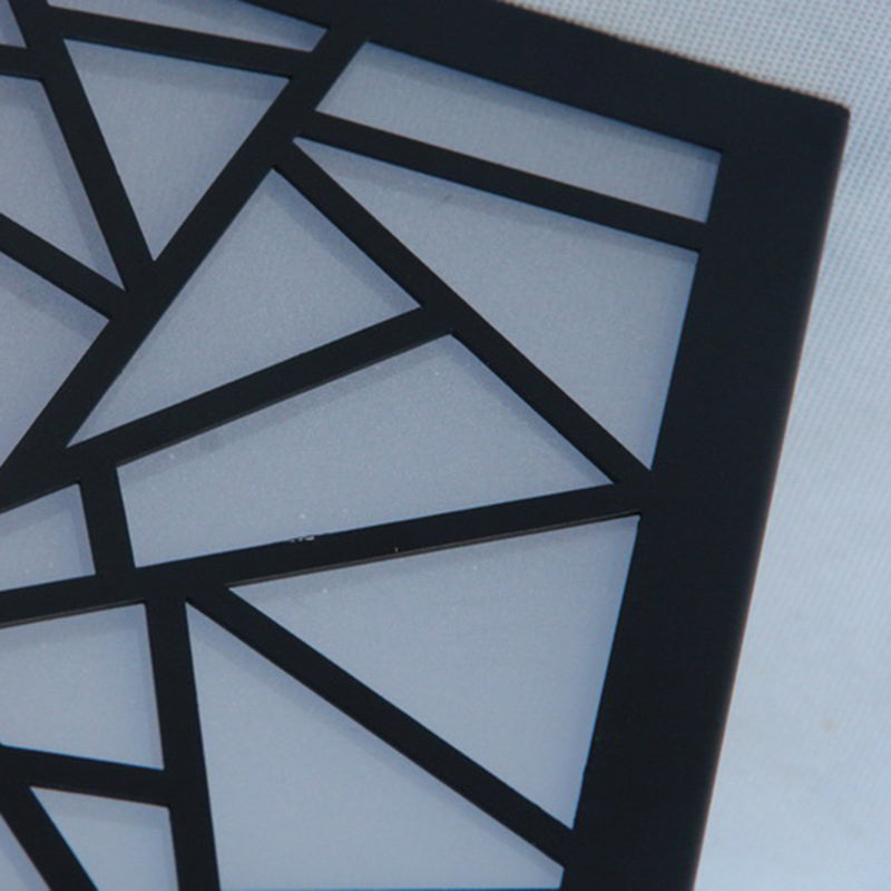 Square Shape Metal Outdoor Light Modern 1 Light Solar Pillar Lamp