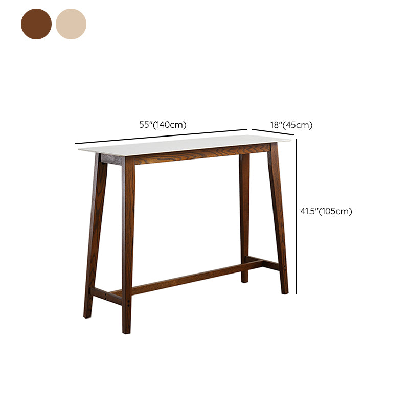 Rectangle Bar Pub Table Set 1/3 Pcs Solid Wood Frame Bar Table and Stools