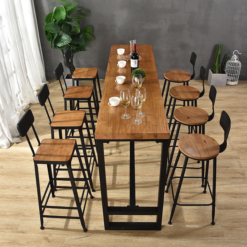 Industrial Table and Stool Set 1/5/9 Pcs Iron Frame Bar Table and Stools