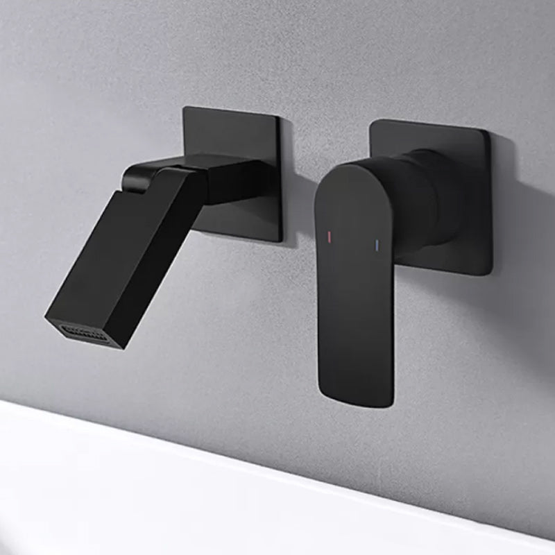 Modern Wall Mounted Bathroom Faucet Waterfall Spout Bathroom Faucet
