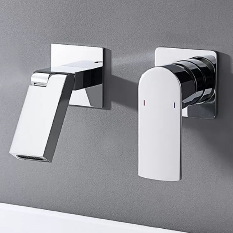 Modern Wall Mounted Bathroom Faucet Waterfall Spout Bathroom Faucet