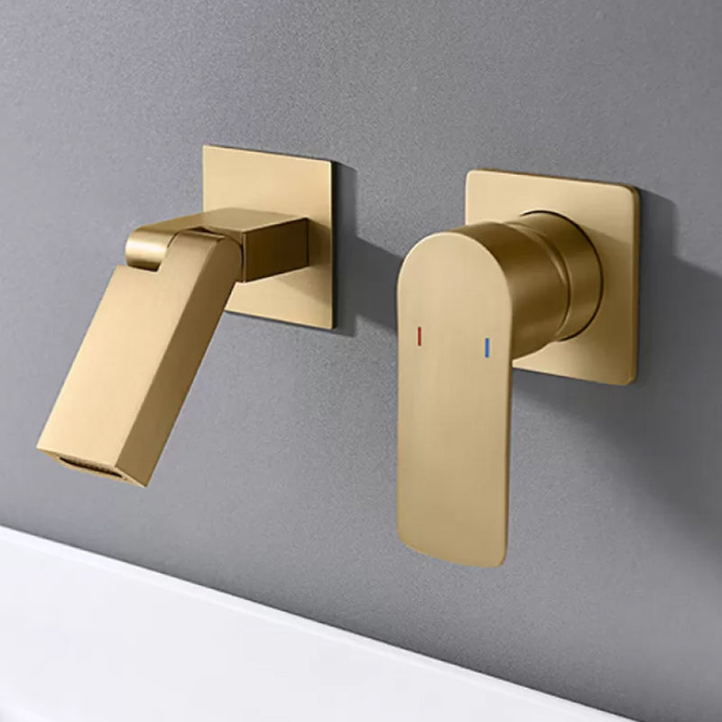 Modern Wall Mounted Bathroom Faucet Waterfall Spout Bathroom Faucet