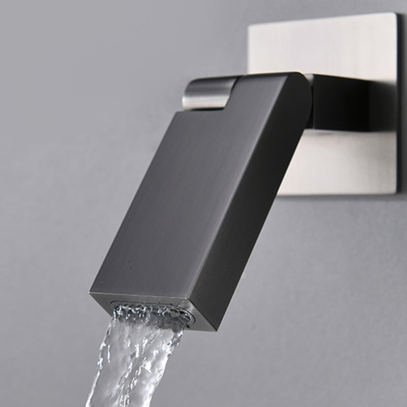 Modern Wall Mounted Bathroom Faucet Waterfall Spout Bathroom Faucet