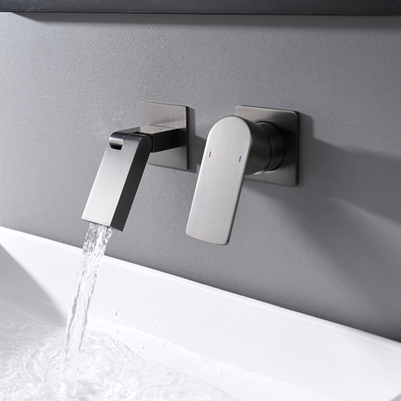 Modern Wall Mounted Bathroom Faucet Waterfall Spout Bathroom Faucet
