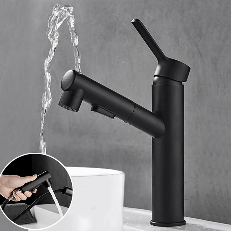 Bathroom Vessel Faucet High-Arc Swivel Spout Single Handle Faucet with Pull Out Sprayer