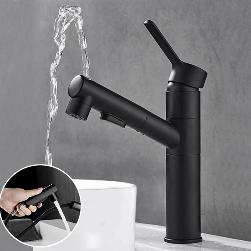 Bathroom Vessel Faucet High-Arc Swivel Spout Single Handle Faucet with Pull Out Sprayer