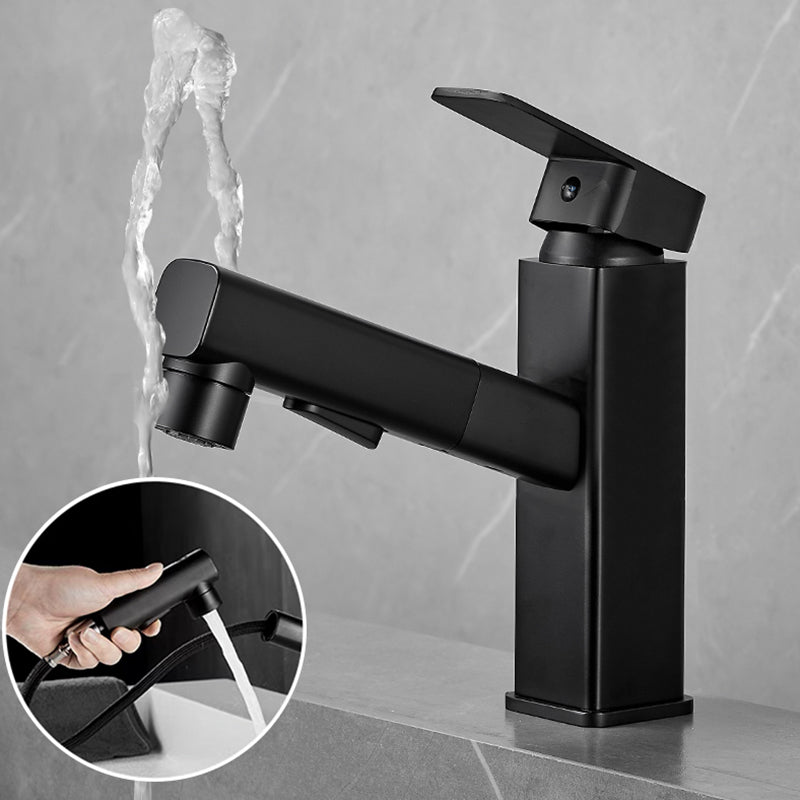 Bathroom Vessel Faucet High-Arc Swivel Spout Single Handle Faucet with Pull Out Sprayer