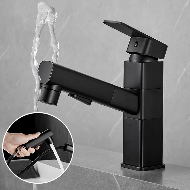 Bathroom Vessel Faucet High-Arc Swivel Spout Single Handle Faucet with Pull Out Sprayer