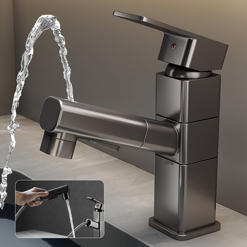 Bathroom Vessel Faucet High-Arc Swivel Spout Single Handle Faucet with Pull Out Sprayer