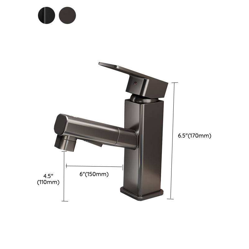 Bathroom Vessel Faucet High-Arc Swivel Spout Single Handle Faucet with Pull Out Sprayer