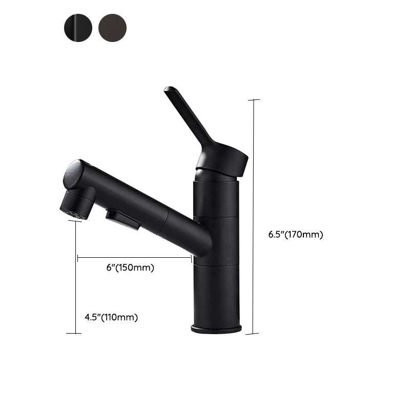 Bathroom Vessel Faucet High-Arc Swivel Spout Single Handle Faucet with Pull Out Sprayer