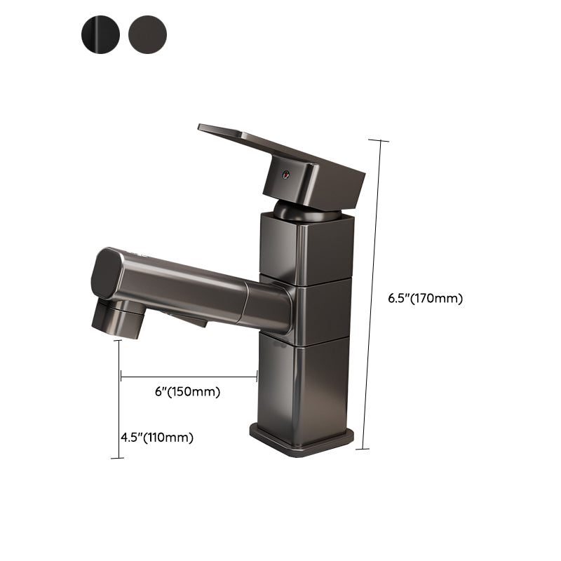 Bathroom Vessel Faucet High-Arc Swivel Spout Single Handle Faucet with Pull Out Sprayer