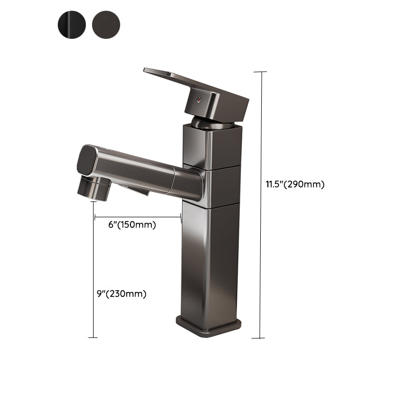 Bathroom Vessel Faucet High-Arc Swivel Spout Single Handle Faucet with Pull Out Sprayer