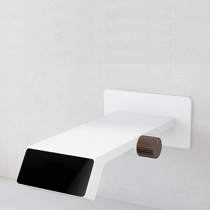 Modern Bathtub Faucet Wall-mounted Brass Rotary Handle Faucet