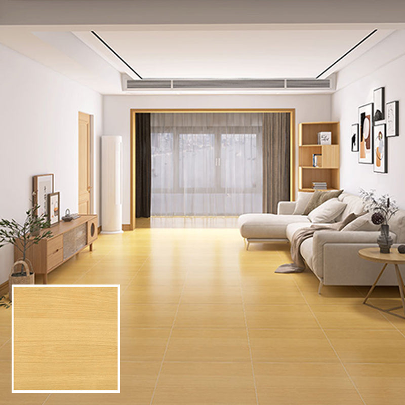 Modern Style Floor Tile Solid Color Straight Edge Wooden Effect Square Floor Tile