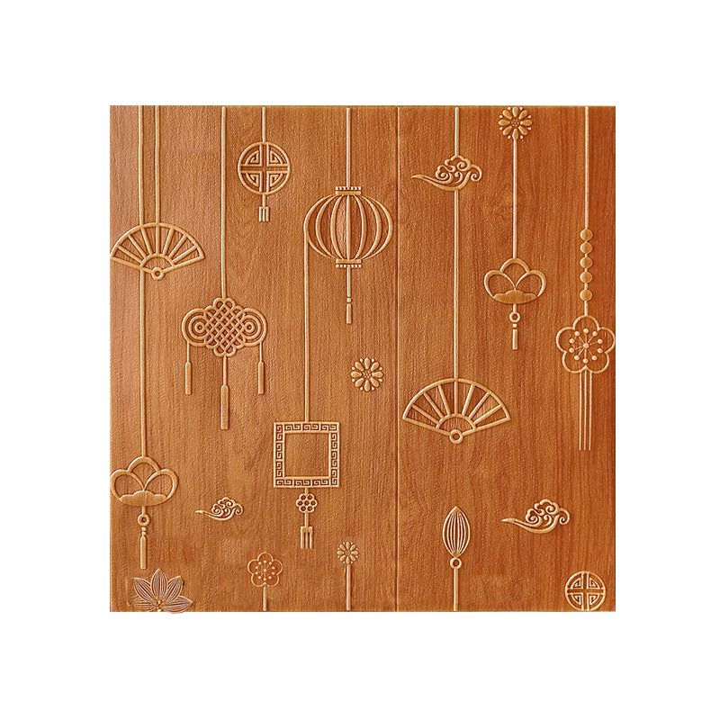 Contemporary Wall Panels Peel and Stick Waterproof Cartoon 3D Print Wall Paneling