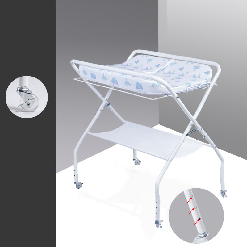 Portable Changing Table in White, Modern Baby Changing Table with Changing Pad