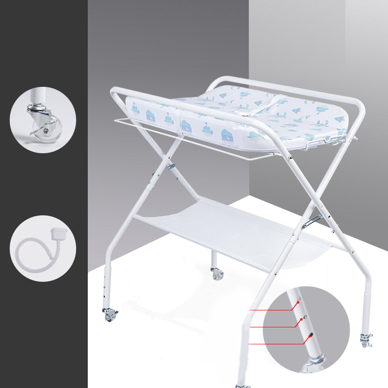 Portable Changing Table in White, Modern Baby Changing Table with Changing Pad