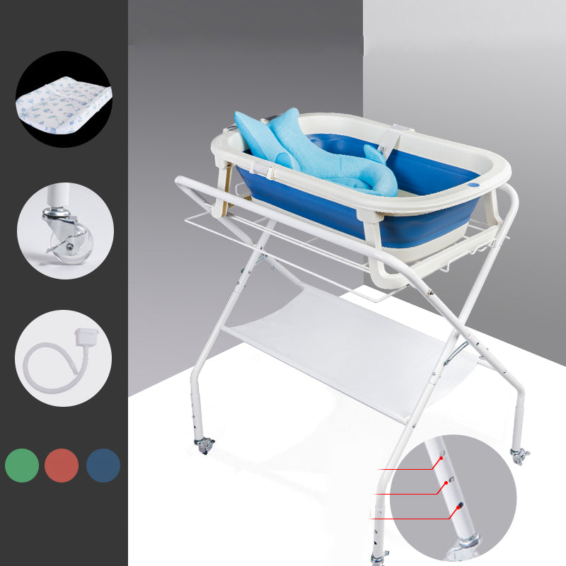 Portable Changing Table in White, Modern Baby Changing Table with Changing Pad