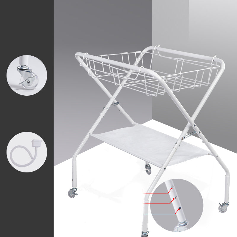 Portable Changing Table in White, Modern Baby Changing Table with Changing Pad