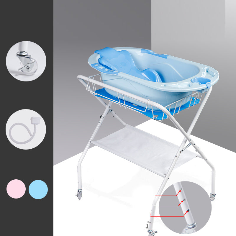 Portable Changing Table in White, Modern Baby Changing Table with Changing Pad