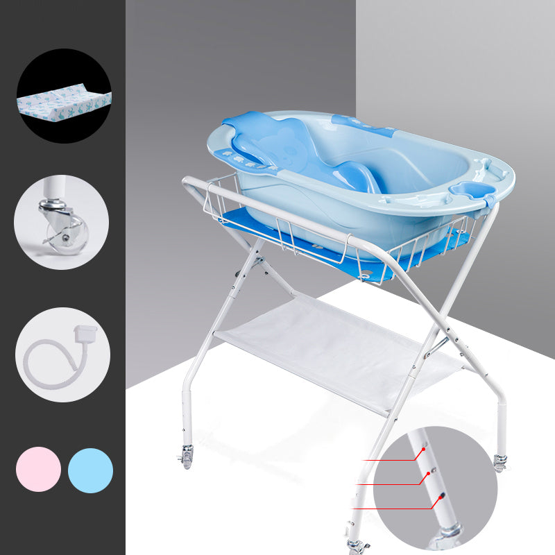 Portable Changing Table in White, Modern Baby Changing Table with Changing Pad