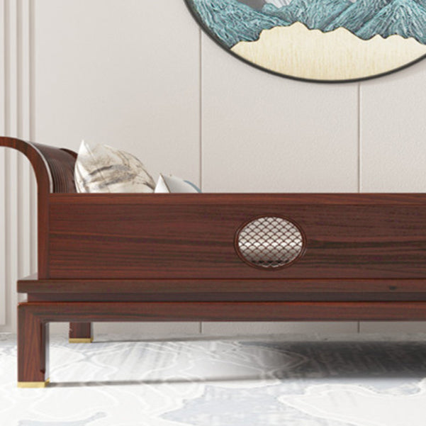 Living Room White Chaise Square Arms Modern Chaise Lounge with Wooden Base