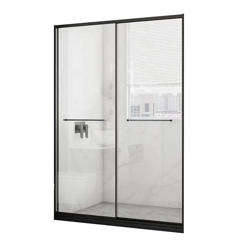 Black Frame Double Sliding Shower Bath Door Transparent Shower Door