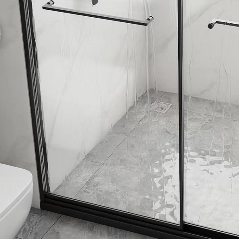 Black Frame Double Sliding Shower Bath Door Transparent Shower Door