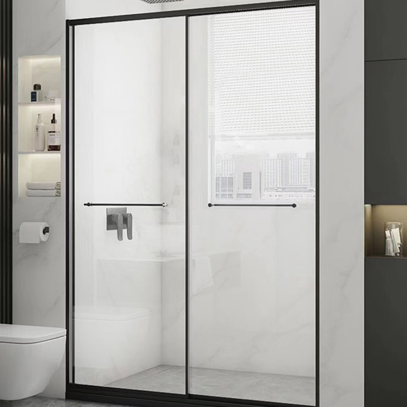 Black Frame Double Sliding Shower Bath Door Transparent Shower Door