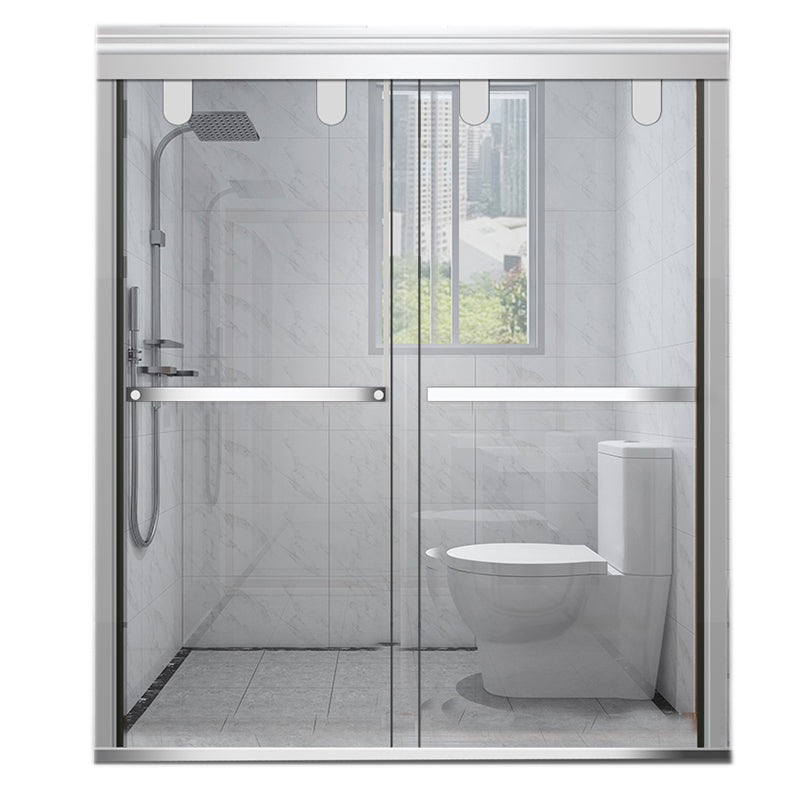 Single Sliding Semi-Frameless Shower Doors Tempered Clear Shower Door