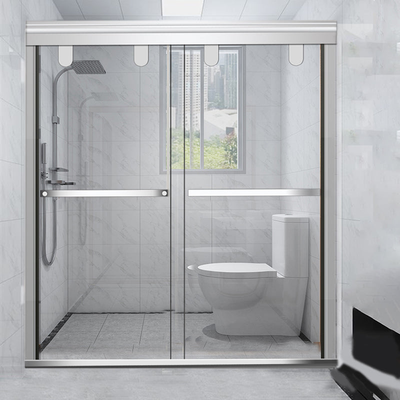 Single Sliding Semi-Frameless Shower Doors Tempered Clear Shower Door