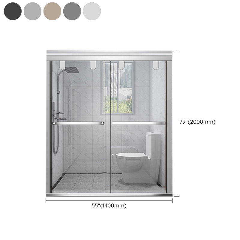 Single Sliding Semi-Frameless Shower Doors Tempered Clear Shower Door