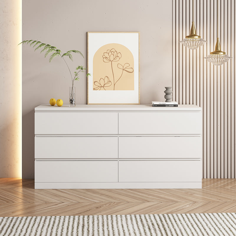 Contemporary Dresser Wooden Storage Chest Dresser with 6 Drawers