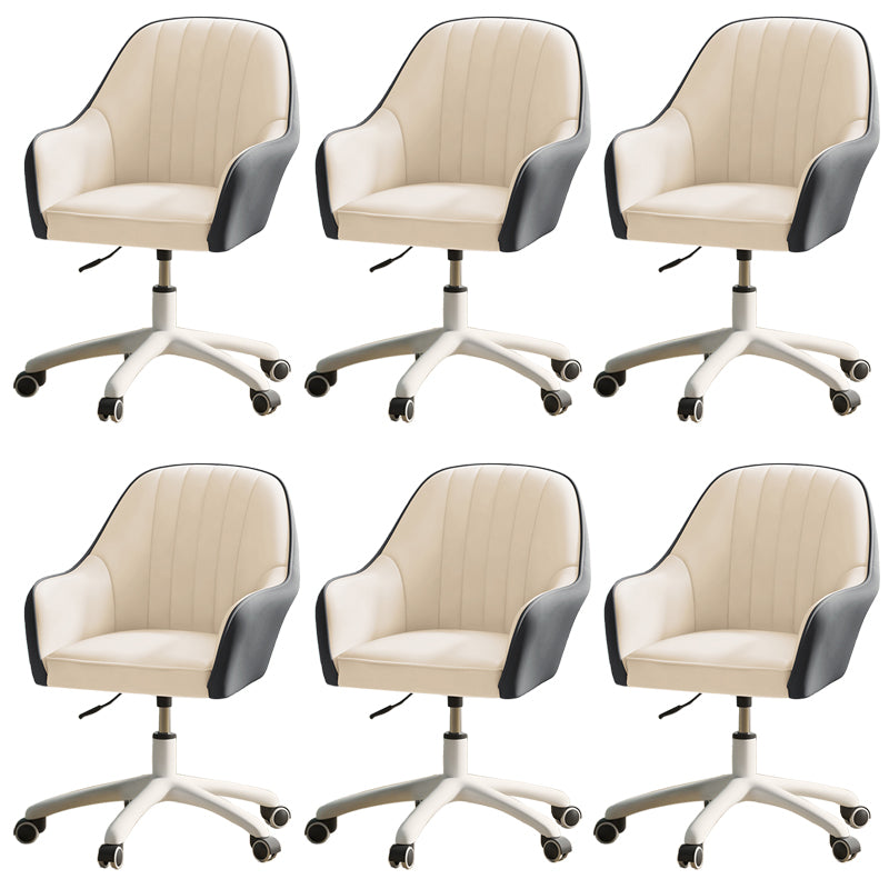 Modern Office Chair Armless Leather Adjustable Seat Height Chair with Wheels
