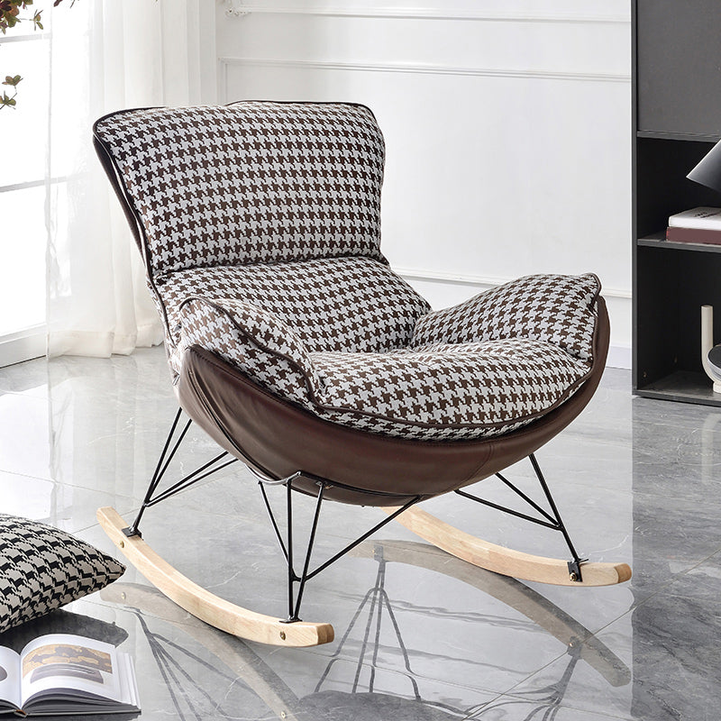 Modern Rocker Chair Upholstered Textured with Light Legs Glider