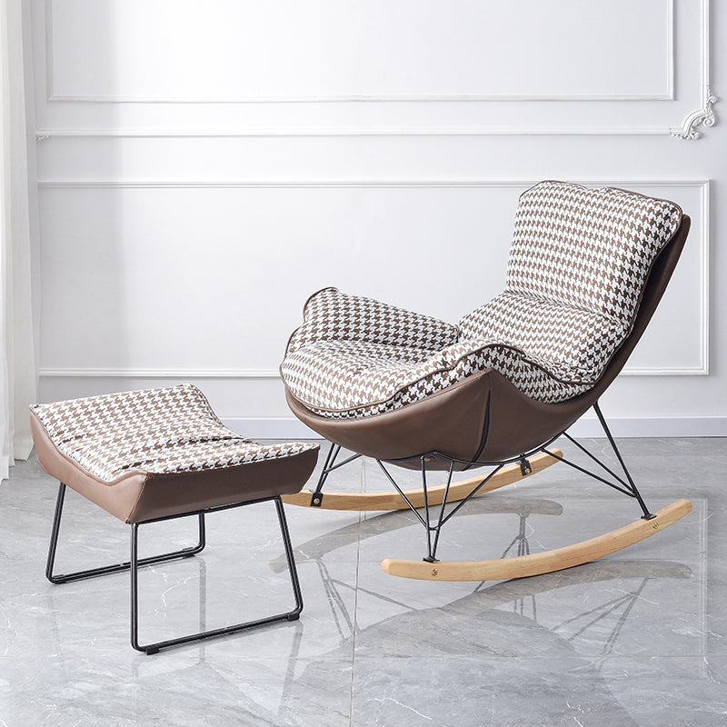 Modern Rocker Chair Upholstered Textured with Light Legs Glider