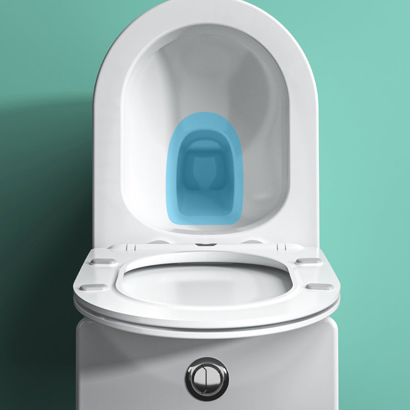 Contemporary Ceramic Toilet Bowl White Floor Mount Urine Toilet with Seat for Washroom