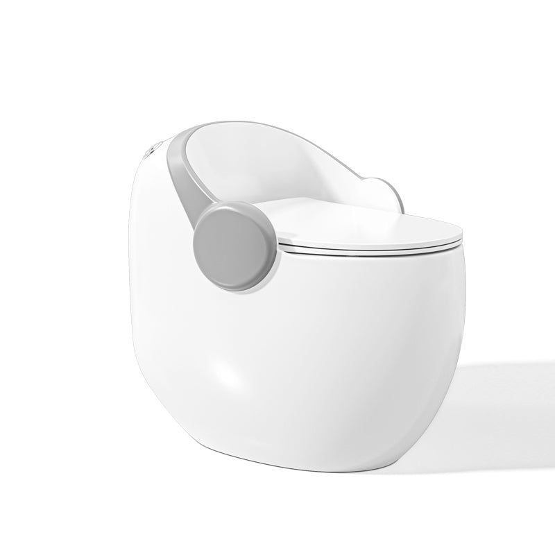 Contemporary Ceramic Toilet Floor Mount Urine Toilet with Slow Close Seat for Bathroom