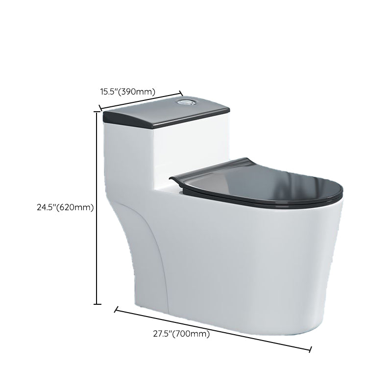 Contemporary Ceramic Toilet Bowl Floor Mounted Urine Toilet with Seat for Washroom