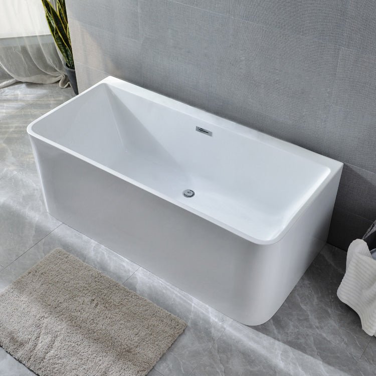 Back to Wall Bathtub Rectangular Antique Finish Soaking Bath
