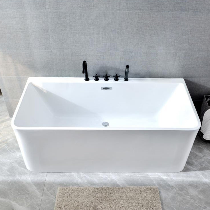 Back to Wall Bathtub Rectangular Antique Finish Soaking Bath
