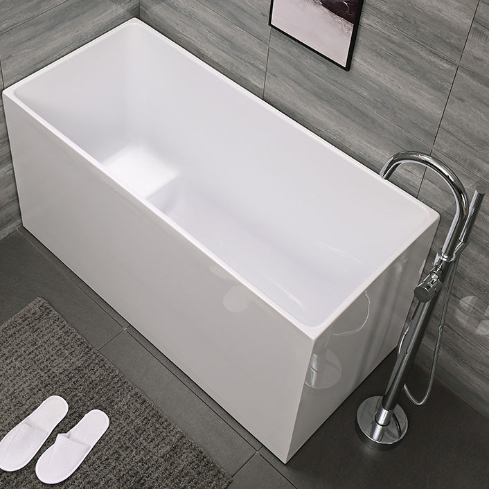 Acrylic Back to Wall Bathtub Rectangular Modern Soaking Bath Tub